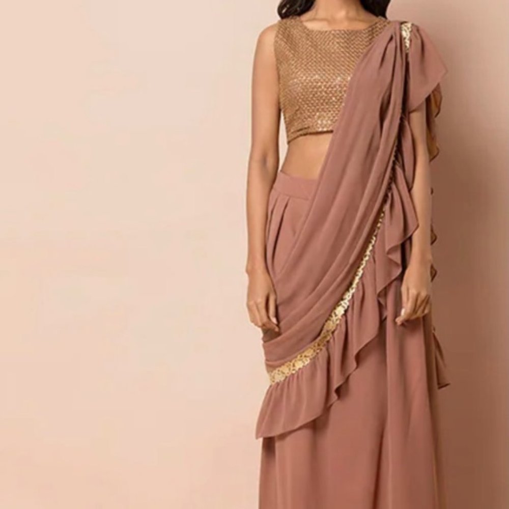 Dusty Rose Formal Sari